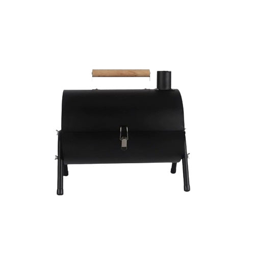 Multi-Functional Portable Outdoor Charcoal BBQ Grill with Double-Sided Grilling Rack, Foldable Design, 5+ People, Black / White