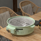 Multi-Functional Portable Round Electric Grill with Grilling Rack, 1300W, 3–5 People, Green / Orange