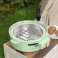 Multi-Functional Portable Round Electric Grill with Grilling Rack, 1300W, 3–5 People, Green / Orange