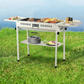 Large Portable Foldable Outdoor Charcoal BBQ Grill, Multi-Functional, Removable Design, 5+ People, Black / White