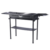 Large Portable Foldable Outdoor Charcoal BBQ Grill, Multi-Functional, Removable Design, 5+ People, Black / White
